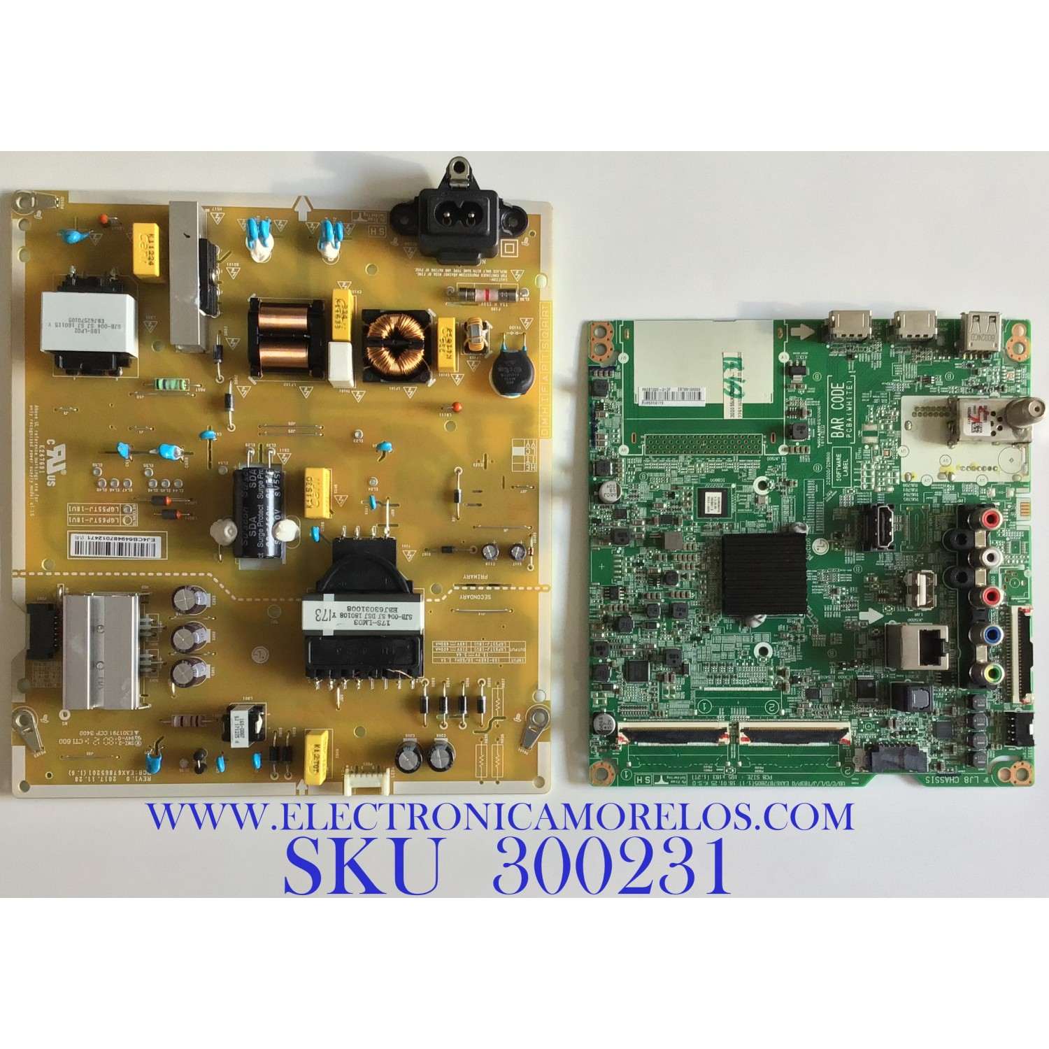 KIT DE TARJETAS PARA TV LG / MAIN EBT65156003 / EAX67872805 (1.1) / FUENTE EAY64948701 / EAX67865201 (1.6) / PANEL NC550DGG-ABGX3 / MODELO 55UK6300PUE.BUSTLOR
